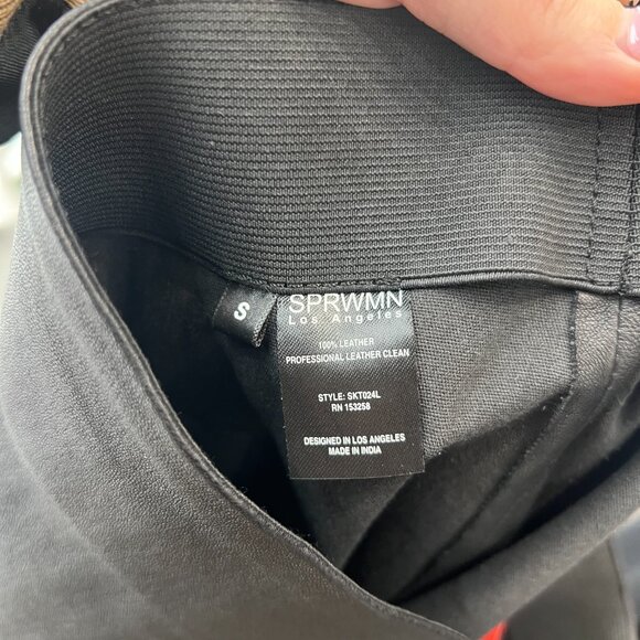 $895 SPRWMN Leather Midi Pencil Tube Skirt size Small - Picture 8 of 8